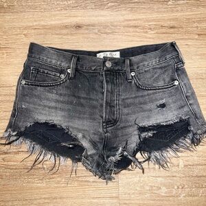 We The Free | We The Free Black Distressed Cutoff Jean Shorts